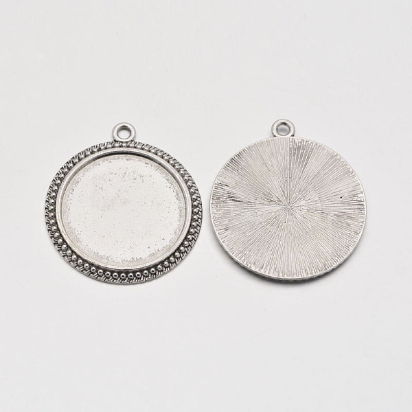 

PandaHall Flat Round Tibetan Style Pendant Cabochon Settings, Plain Edge Bezel Cups, Lead Free & Cadmium Free & Nickel Free, Antique Silver...