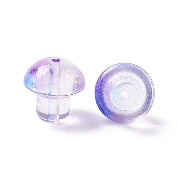 

PandaHall Transparent Glass Beads, Mushroom, Blue Violet, 13.5x13.5mm, Hole: 1.6mm Glass Mushroom