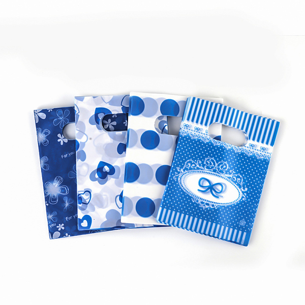 

PandaHall Printed Plastic Bags, Rectangle, Deep Sky Blue, 20x15cm Plastic Blue