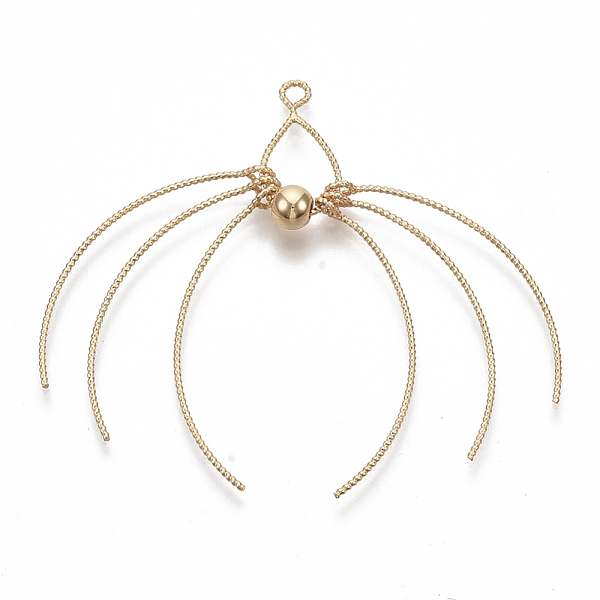 

PandaHall Brass Big Pendants, with CCB Plastic Beads, Nickel Free, Fireworks, Real 18K Gold Plated, 49~52mm, Hole: 1.8mm Brass+Plastic...