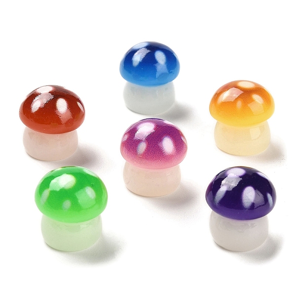 

PandaHall Luminous Resin Mushroom Ornament, Glow in the Dark Mushroom for Desk Decoration, Mixed Color, 16x15.5~16mm Resin Mushroom..., Multicolor