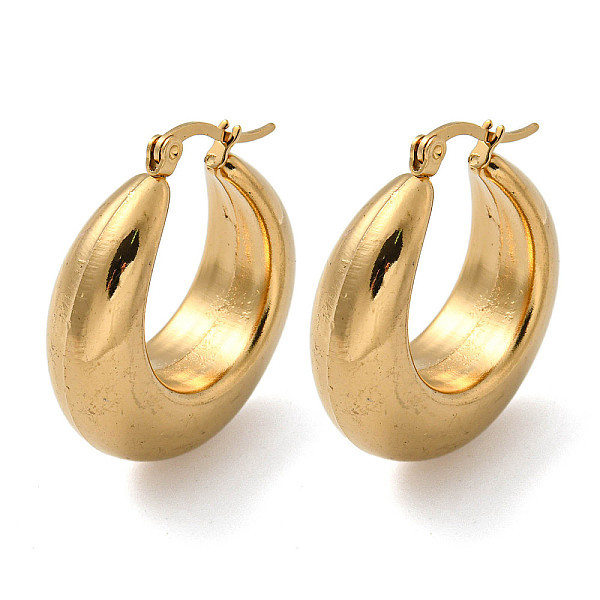 

PandaHall Vacuum Plating 304 Stainless Steel Chunky Hoop Earrings for Women, Golden, 31.5x10.5mm 304 Stainless Steel Ring
