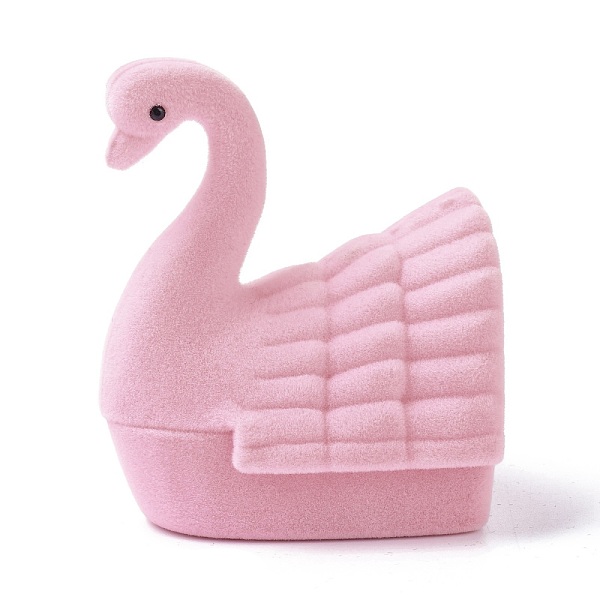

PandaHall Velvet Ring Boxes, with Plastic and Rhinestone, Swan, Pink, 5.85x5.2x7.25cm Velvet Other Animal Pink