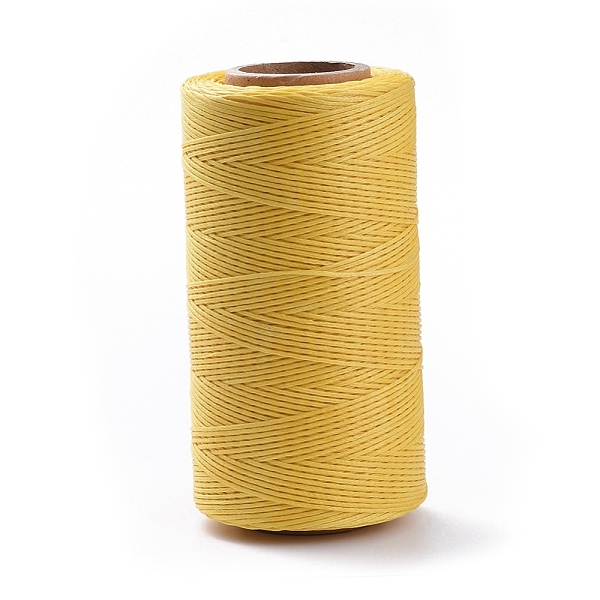 

PandaHall Flat Waxed Polyester Cords, Gold, 1x0.3mm, about 284.33 yards(260m)/roll Waxed Polyester Cord Flat Gold