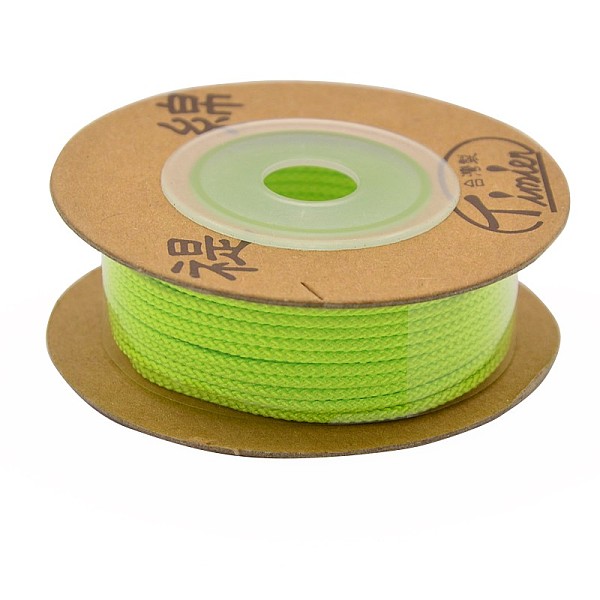 

PandaHall Eco-Friendly Dyed Round Nylon Cotton String Threads Cords, Green Yellow, 1mm, 20yards/roll Nylon Green