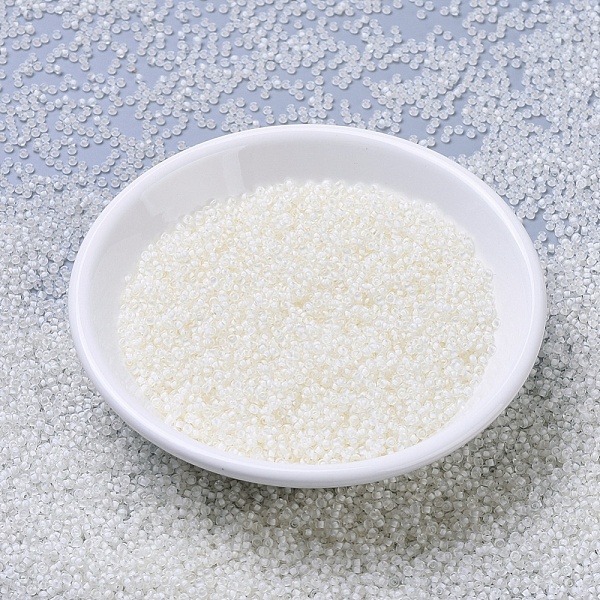 

PandaHall MIYUKI Round Rocailles Beads, Japanese Seed Beads, 11/0, (RR1920) Semi-Frosted White Lined Crystal, 2x1.3mm, Hole: 0.8mm, about...