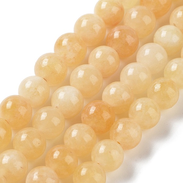 

PandaHall Dyed Natural Malaysia Jade Beads Strands, Round, Gold, 8mm, Hole: 1.2mm, about 23pcs/strand, 7.28 inch(18.5cm) Malaysia Jade Round...