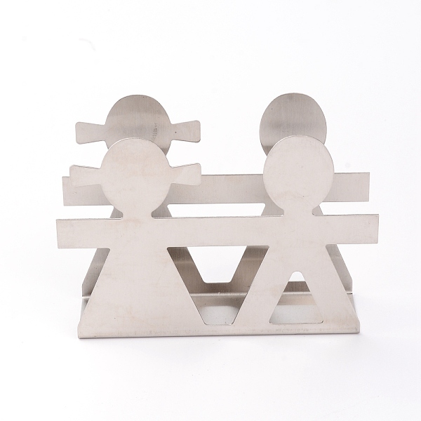 

PandaHall 304 Stainless Steel Napkin Holder, Huamn Shaped, Stainless Steel Color, 11.05x3.3x8.8cm Stainless Steel Human