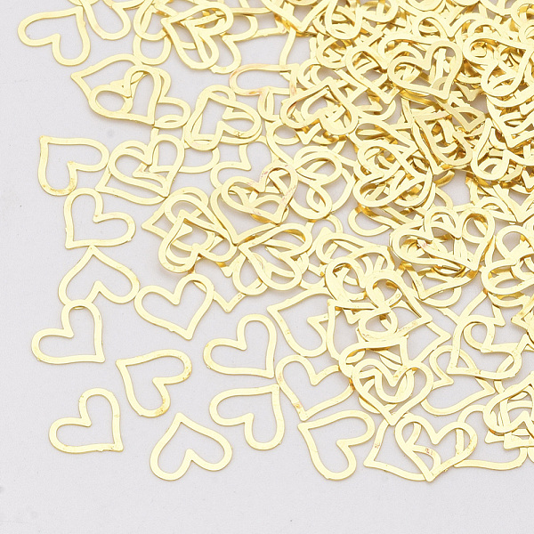 

PandaHall Brass Cabochons, Nail Art Decoration Accessories, Heart, Golden, 5.5x6x0.1mm, about 231pcs/3g Brass Heart