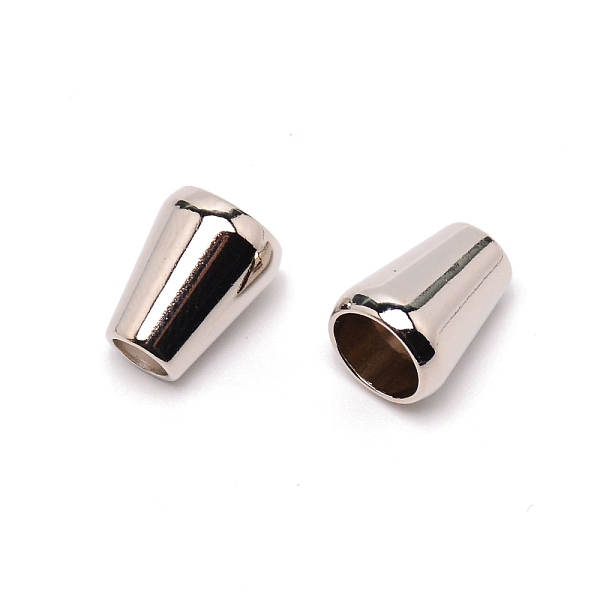 

PandaHall Zinc Alloy Cord Ends, End Caps, Cone, Platinum, 13x10.5mm, Hole: 5mm, Inner Diameter: 8mm Alloy