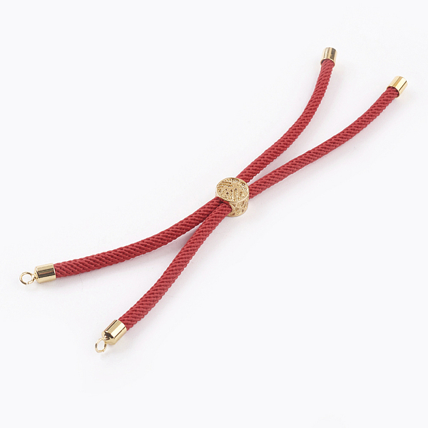 

PandaHall Nylon Twisted Cord Bracelet Making, Slider Bracelet Making, with Brass Findings, Tree of Life, Golden, Red, 8-5/8 inch(22cm), 3mm...