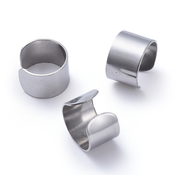 

PandaHall Unisex 304 Stainless Steel Cuff Earrings, Stainless Steel Color, 9x6mm 304 Stainless Steel