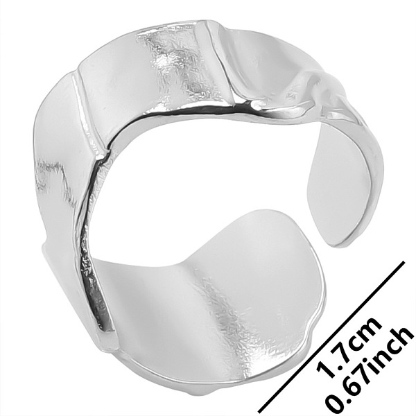 

PandaHall Vintage Stainless Steel Wide Band Couple Rings, Open Cuff Rings for Men and Women Other