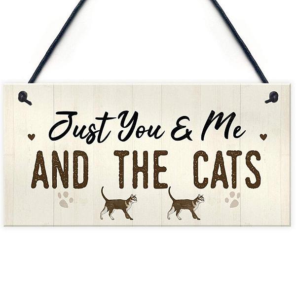 

PandaHall Wood Hanging Door Signs, Wall Decoration, Decorative Props for Indoor, Outdoor, Cat with Word Pattern, Old Lace, 100x200mm Wood...