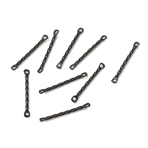 

PandaHall 304 Stainless Steel Connector Charms, Twisted Bar, Black, 20x2x1.2mm, Hole: 1mm 304 Stainless Steel Twist