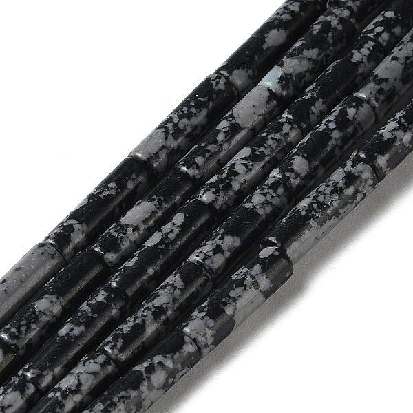 

PandaHall Synthetic Snowflake Obsidian Beads Strands, Column, 4~4.5x13~14mm, Hole: 1.2mm, about 27~29pcs/strand, 14.72''~14.96''(37.4~38cm)..., Black