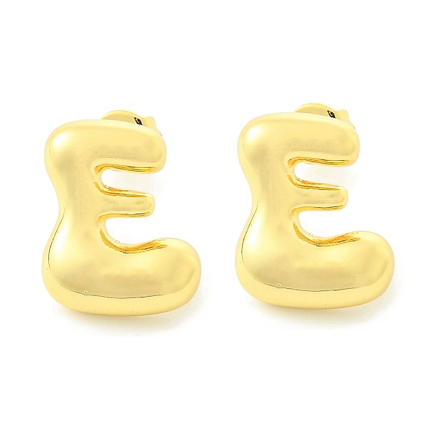 

PandaHall Rack Plating Brass Earrings, Cadmium Free & Lead Free, Long-Lasting Plated, Stud Earrings, Alphabet, Real 18K Gold Plated, Letter...