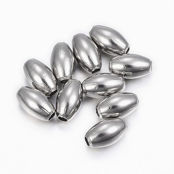 

PandaHall 304 Stainless Steel Beads, Rice, Stainless Steel Color, 7x4mm, Hole: 1.2mm 304 Stainless Steel Rice