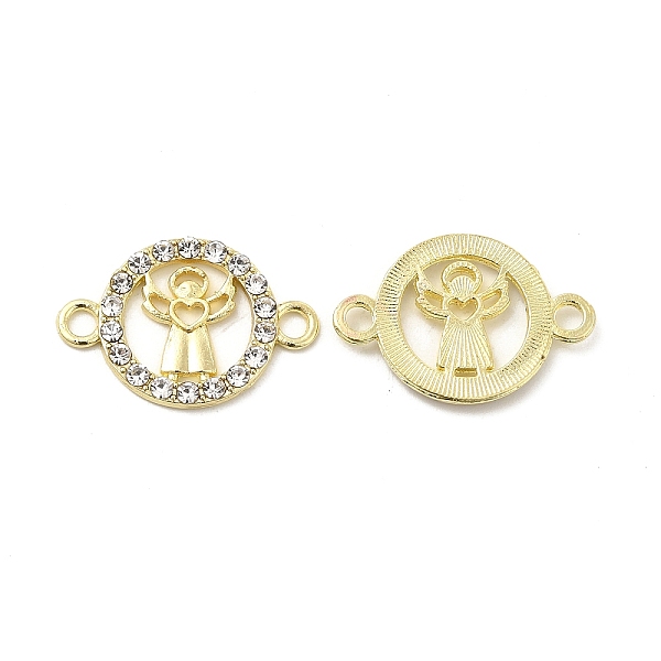 

PandaHall Alloy Crystal Rhinestone Connector Charms, Flat Round Links with Angel, Golden, 15.5x23x1.8mm, Hole: 2mm Alloy+Rhinestone Angel &..., Clear