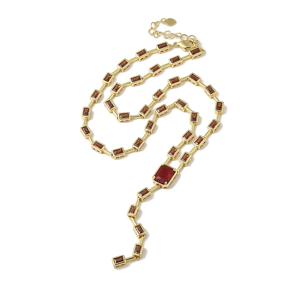 

PandaHall Rack Plating Brass Micro Pave Cubic Zirconia Necklaces, Cadmium Free & Lead Free, Long-Lasting Plated, Real 18K Gold Plated..., Red