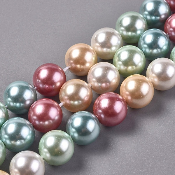 

PandaHall Electroplated Shell Beads Strands, Round, Mixed Color, 10mm, Hole: 0.8mm, about 16pcs/strand, 6.5 inch(16.5cm) Other Sea Shell..., Multicolor