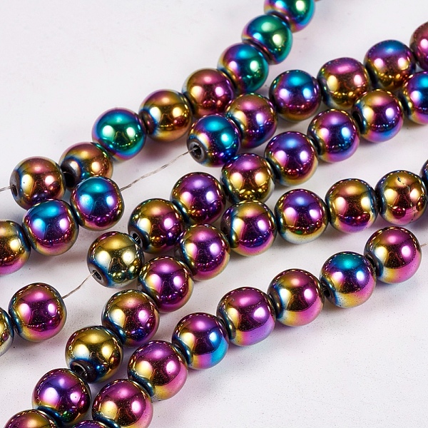 Electroplate Non-magnetic Synthetic Hematite Beads Strands