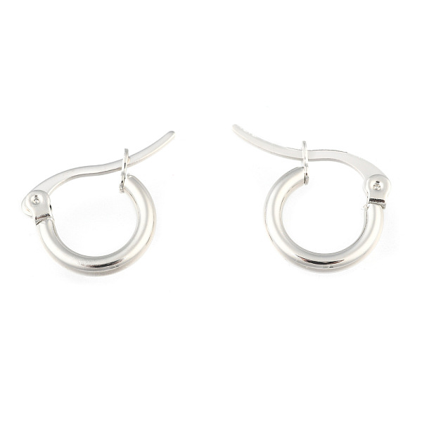 

PandaHall 304 Stainless Steel Hoop Earrings, Hypoallergenic Earrings, Ring Shape, Stainless Steel Color, 12 Gauge, 12x2mm, Pin...