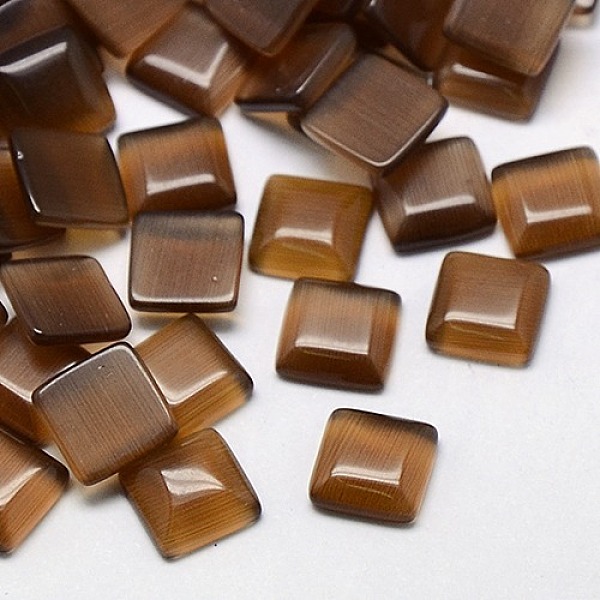 

PandaHall Cat Eye Cabochons, Square, Saddle Brown, 10x10x2.5mm Glass Square Brown