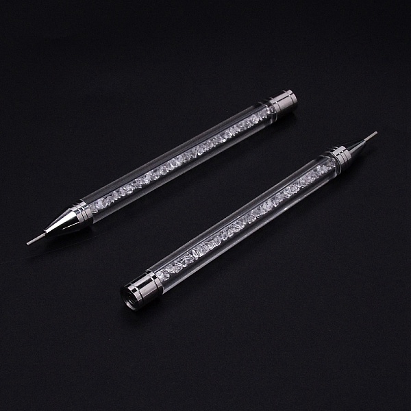 

PandaHall Acrylic Double-end Point Drill Pens, with Wax Pen & Rhinestones, Nail Art Dotting Tools, White, 12.7x1cm Acrylic White
