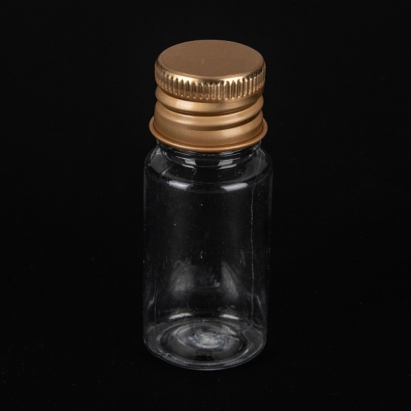 PandaHall PET Plastic Mini Storage Bottle, Travel Bottle, for Cosmetics, Cream, Lotion, liquid, with Aluminum Screw Top Lid, Golden...