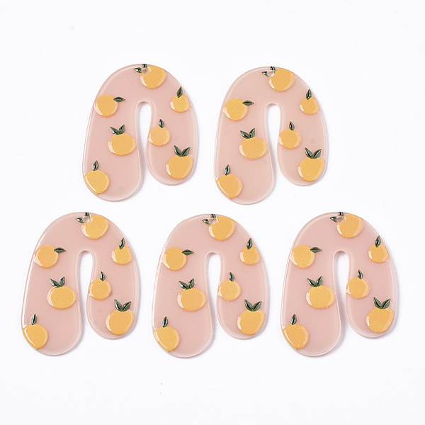 

PandaHall Cellulose Acetate(Resin) Pendants, 3D Printed, U Shape, Orange Pattern, Yellow, Pink, 45x35x3mm, Hole: 1.8mm Cellulose Acetate...