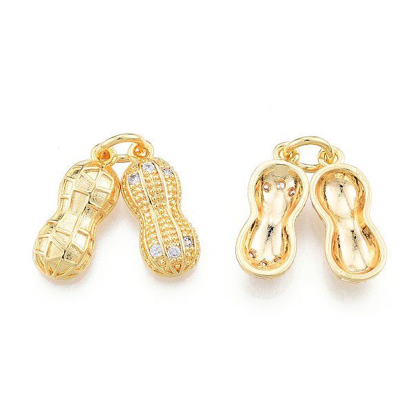 

PandaHall Brass Pendants, with Crystal Rhinestone, Nickel Free, with Jump Ring, Peanut, Real 18K Gold Plated, 18x7x7mm, Hole: 4mm...