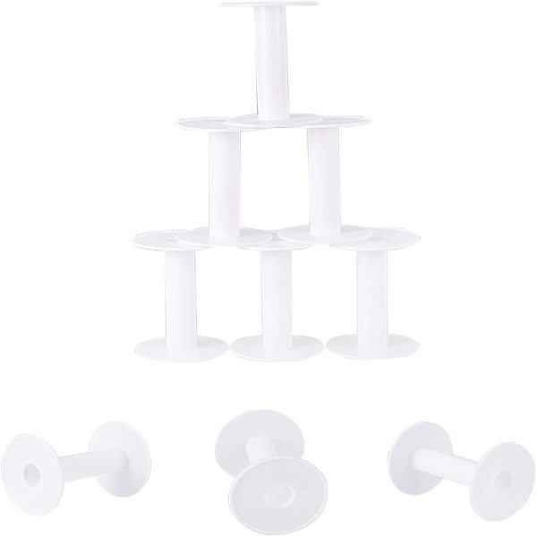 

PandaHall Plastic Empty Spools for Wire, Thread Bobbins, White, 67x96mm, Hole: 20mm Plastic White