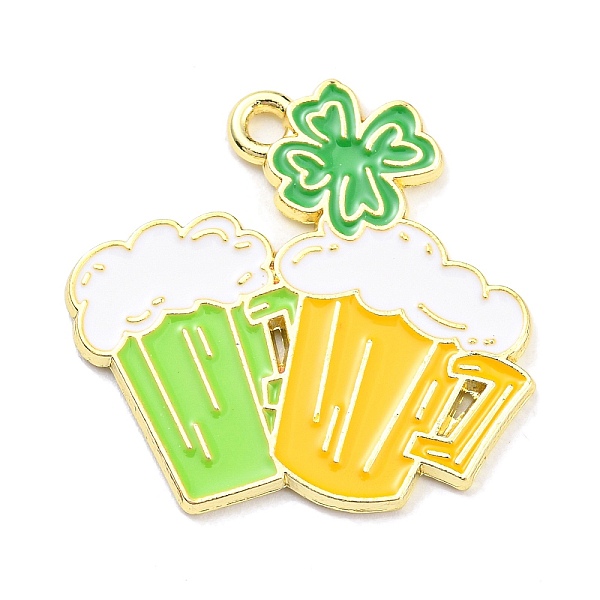 

PandaHall Saint Patrick's Day Alloy Enamel Pendants, Light Gold, Beer Cup, 25x26x1.5mm, Hole: 1.8mm Alloy+Enamel Others