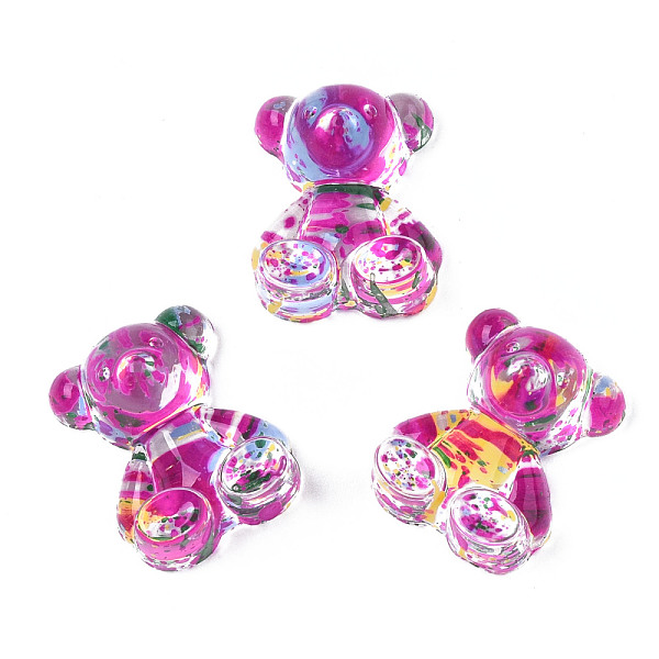 

PandaHall Spray Painted Transparent Acrylic Cabochons, Bear, Camellia, 16x12x8mm Acrylic Bear Pink