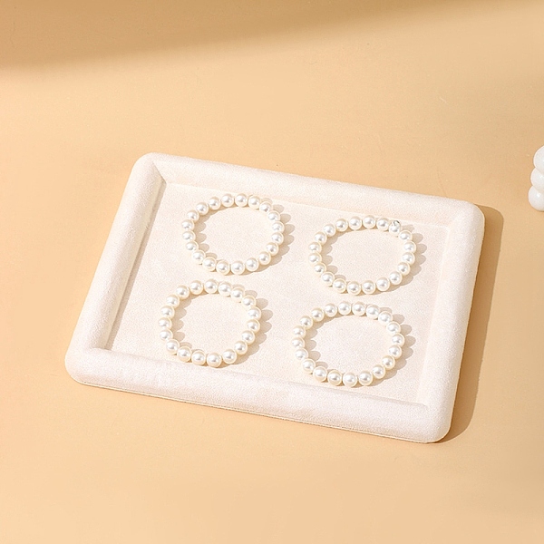 

PandaHall Velvet Jewelry Tray, Display Tray, Rectangle, White, 25x20x2cm Velvet White