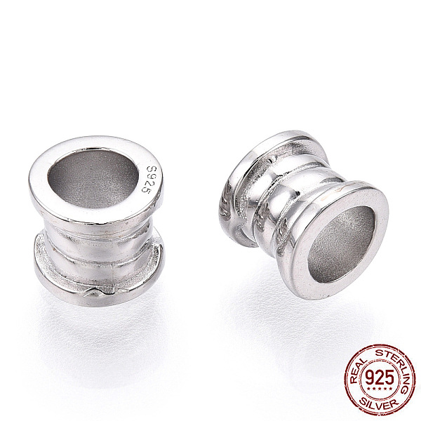 

PandaHall Rhodium Plated 925 Sterling Silver Beads, Column, Nickel Free, with S925 Stamp, Real Platinum Plated, 6x5.5mm, Hole: 3.5mm...
