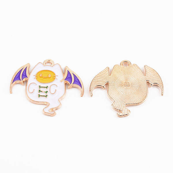 

PandaHall Light Gold Tone Alloy Enamel Pendants, Cadmium Free & Lead Free, Halloween, Ghost, White, 25x27.2x1.2mm, Hole: 1.5mm Alloy+Enamel...