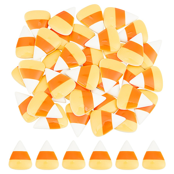 

PandaHall GOMAKERER 40 Pcs Candy Corn Cabochons, Flatback Resin Cabochons Corn Sugar Bead Halloween Decoration Embellishment for Halloween..., Orange