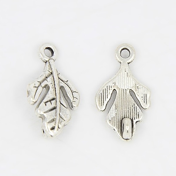 

PandaHall Alloy Leaf Pendants, Cadmium Free & Nickel Free & Lead Free, Antique Silver, 18x11x1.5mm, Hole: 1.5mm Alloy Leaf