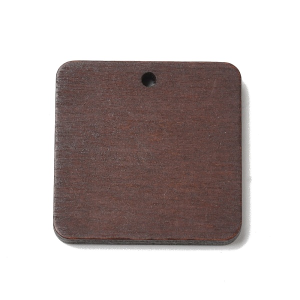 

PandaHall Spray Painted Wood Pendants, Walnut Wood Tone Square Charms, Coconut Brown, 27x27x4mm, Hole: 2mm Wood Square