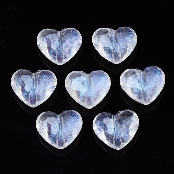 

PandaHall Transparent Acrylic Beads, Glitter Powder, Heart, Clear, 16x19.5x11mm, Hole: 2mm, about 255pcs/500g Acrylic Heart Clear