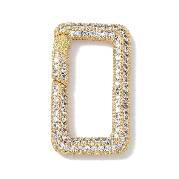

PandaHall Rack Plating Brass Micro Pave Cubic Zirconia Spring Gate Rings Clasps, Cadmium Free & Lead Free, Long-Lasting Plated, Real 18K..., Clear
