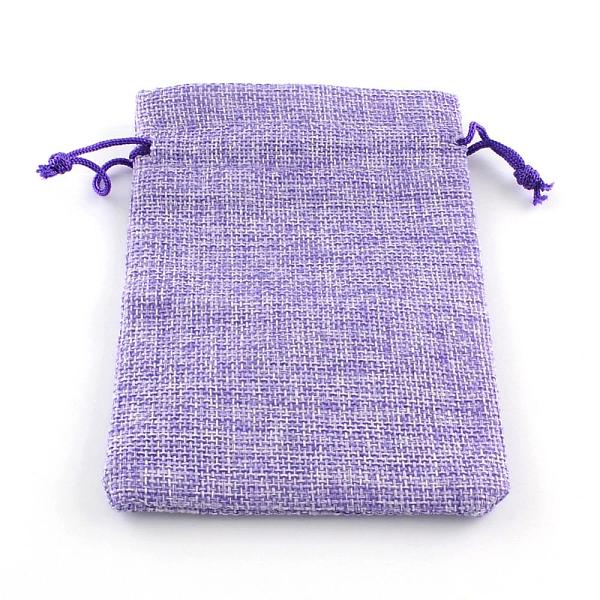 

PandaHall Burlap Packing Pouches Drawstring Bags, Medium Purple, 13.5~14x9.5~10cm Burlap Purple