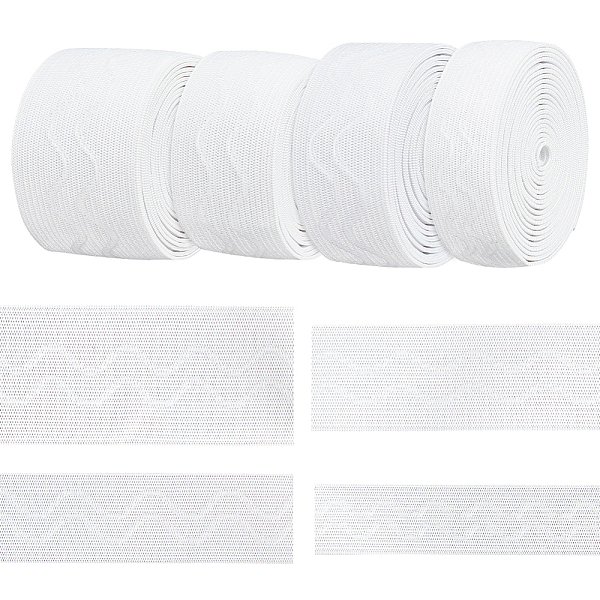 

PandaHall BENECREAT 8 Yards 4 Styles Polyester Non-Slip Silicone Elastic Gripper Band for Garment Sewing Project, Flat with Wave, White...