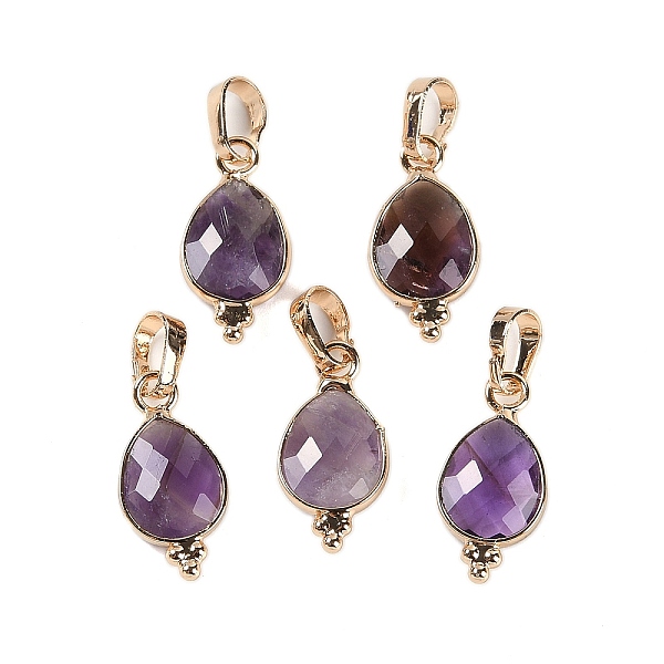 Natural Amethyst Faceted Pendans
