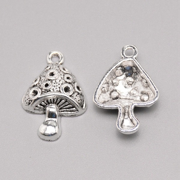 

PandaHall Tibetan Style Alloy Pendants, Mushroom, Antique Silver, 26x18x5.5mm, Hole: 2mm Alloy Mushroom