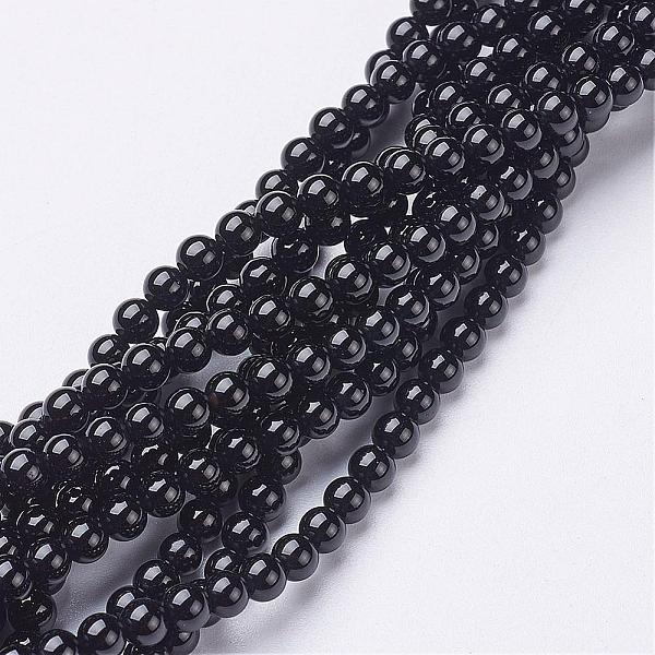 

PandaHall Natural Black Onyx Round Beads Strands, Grade A, Dyed, 18mm, Hole: 1.5mm, about 22pcs/strand, 15.5 inch Black Onyx Round Black