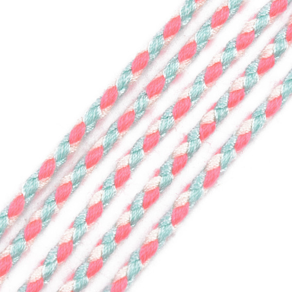

PandaHall Polyester Braided Cords, Hot Pink, 2mm, about 100yard/bundle(91.44m/bundle) Polyester