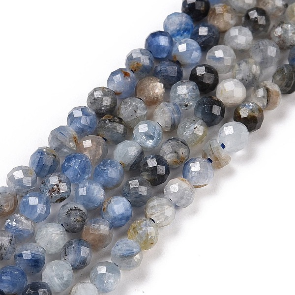 

PandaHall Natural Kyanite Beads Strands, Faceted, Round, 4mm, Hole: 0.7mm, about 93~94pcs/strand, 15.35~15.55 inch(39~39.5cm) Kyanite Round
